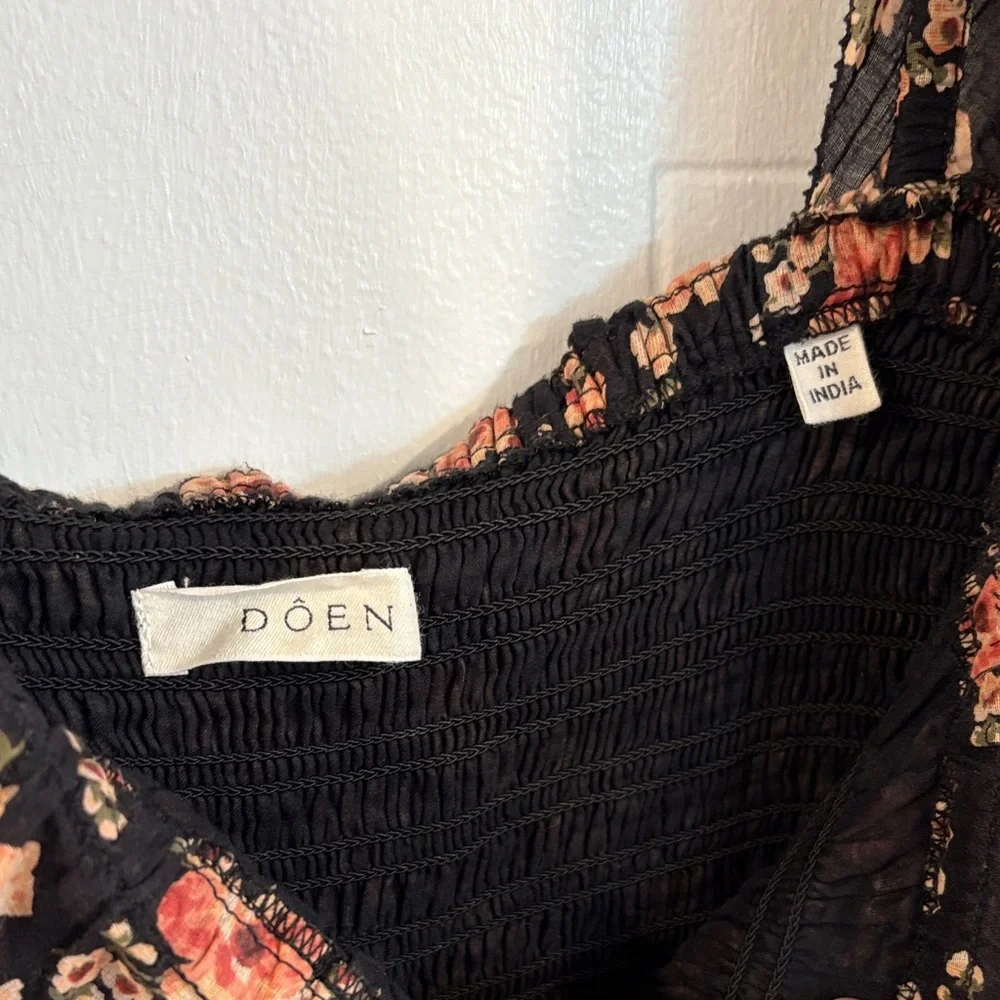 Doen Black and Pink Floral Maxi Dress - Picture 3 of 11